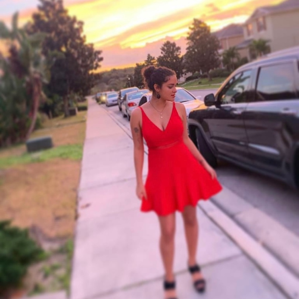 Romantic red dress